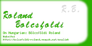 roland bolcsfoldi business card